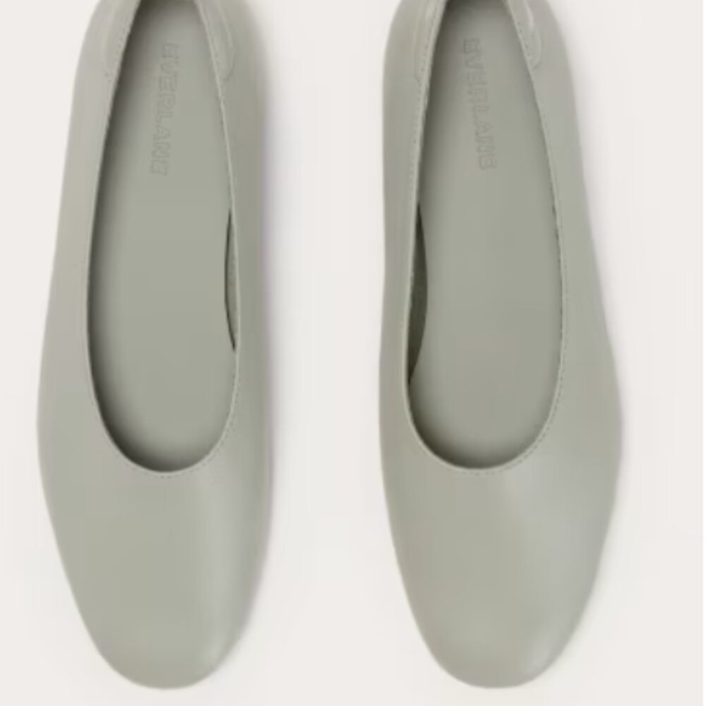 Everlane Light Sage Leather Ballet Flats - Picture 1 of 7